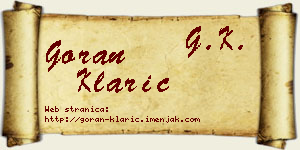 Goran Klarić vizit kartica